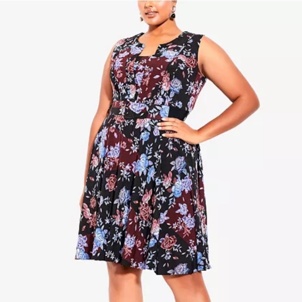 City Chic Samantha belted floral dress Sz 20 New